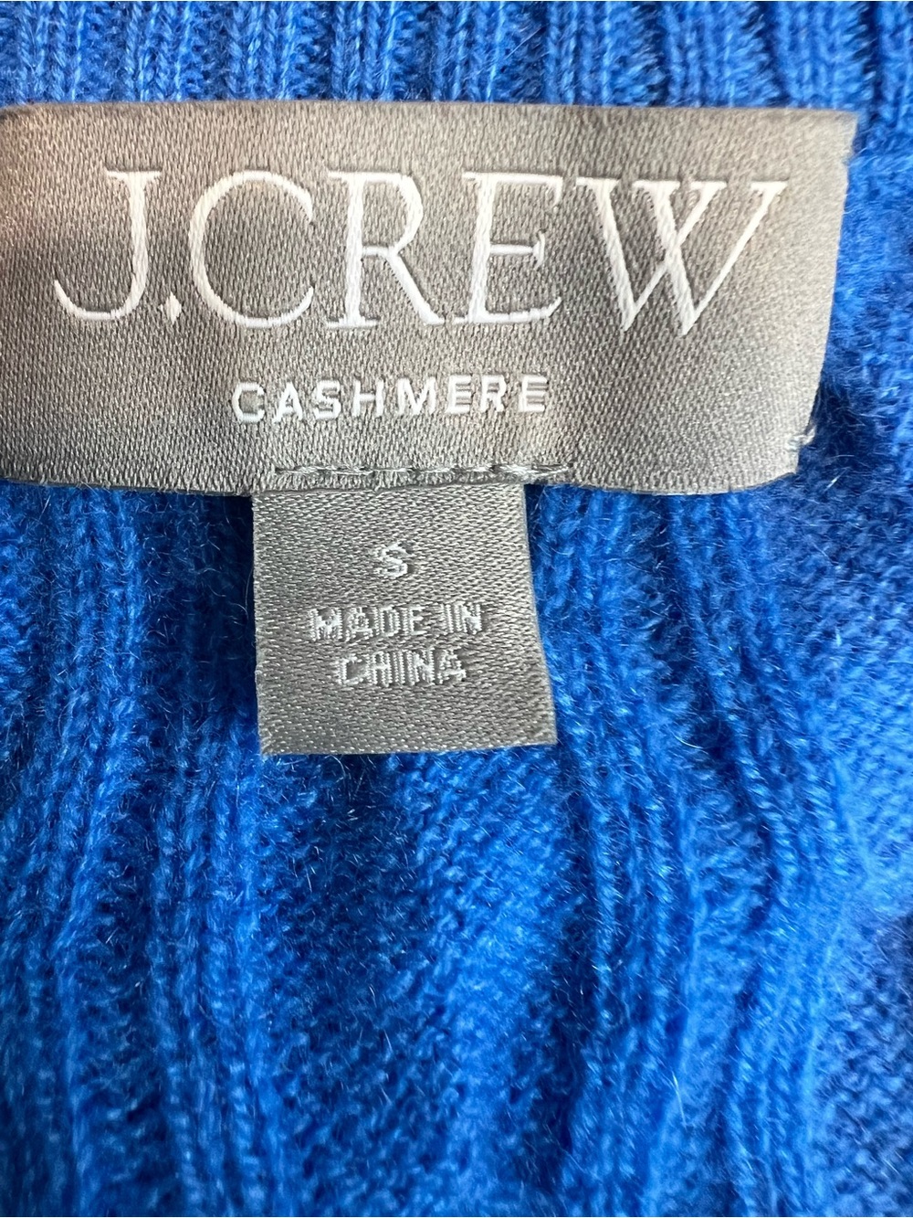 J. Crew Cashmere Cable Knit Short Sleeve Henley Pullover Sweater Blue Small - Picture 4 of 4